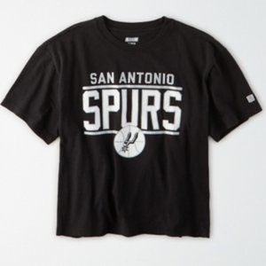 American Eagle Tailgate San Antonio Spurs Cropped T-Shirt in Black Women's M